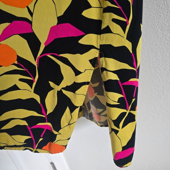 Anthropologie Corey Lynn Calter Naranjas Floral Midi Shift Dress Size M V-neck - Picture 7 of 11